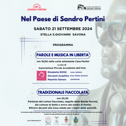 PAROLE MUSICA IN LIBERTA' Casa museo Sandro Pertini 21 settembre 2024 Stella