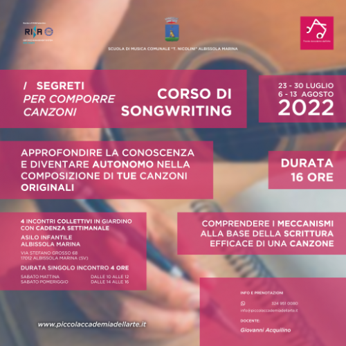 Corso di songwriting 13/08/2022