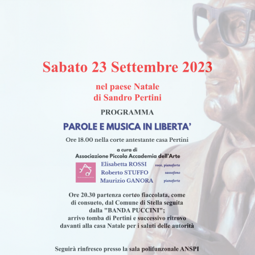 Parole e musica in libertà nel paese natale di sandro Pertini 23/09/2023