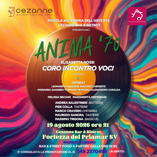 ANIMA '70 fortezza del priamar sv 19 agosto 2026